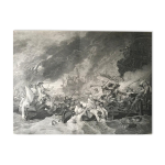 B. west, bataille navale : bataille de la hougue, gravure, xviiime sicle