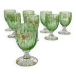 Baccarat 8 verres  liqueur - cristal teint avec rehauts de dorures xixe s