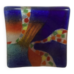 Baguier en pte de verre multicolore