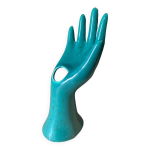 Baguier soliflore main cramique verte