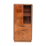 Bahut haut vitrine art déco 1930 porte étagère 4 tiroirs en palissandre Bahut haut vitrine art déco 1930 porte étagère 4 tiroirs en palissandre