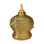 Baladeuse globe vintage en verre ambr