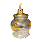 Baladeuse globe vintage en verre motifs fleurs