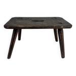 Banc de traite ancien  fente en bois massif