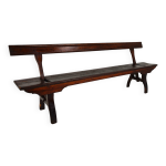 Banc de chemin de fer victorien en pin pitchpin halstead s makers, todmorden