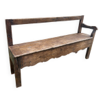 Banc de chemine ancien en bois, fin xixme s