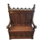 Banc - coffre nogothique fin xixme