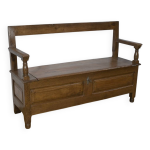 Banc coffre de palier en chne massif 1920