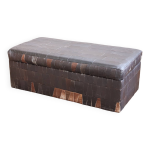 Banc coffre en patchwork de cuir vintage