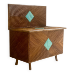 Banc coffre en rotin, 1960