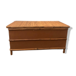 Banc coffre en rotin, ann�e 1950