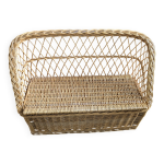 Banc coffre vintage en rotin tb tat