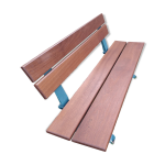 Banc de jardin, pieds en fonte et bois exotique