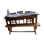 Banc monastre en chne massif style rustique / ferme