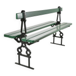 Banc public parisien davioud en fonte noir et bois vert Banc public parisien davioud en fonte noir et bois vert