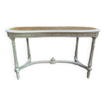 Banquette - banc de piano louis xvi en cannage / cannée Banquette - banc de piano louis xvi en cannage / cannée