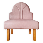 Banquette de bar 1 place simili cuir cousu rose