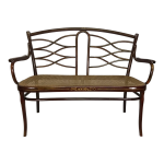 Banquette en bois tourn et cannage par thonet, autriche