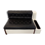 Banquette canap - lit vintage avec clairage intgr, design italien beka tortuga, en skai, fibre