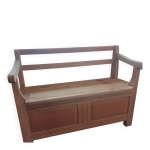 Banquette, coffre en ch�ne massif brut