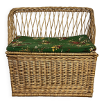 Banquette coffre en rotin vintage Banquette coffre en rotin vintage