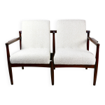 Magnifique banquette double vintage des annes 70 - boucle ivoire