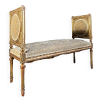 Importante banquette d époque napoléon iii en bois doré et sculpté de style louis xvi - xixe Importante banquette d époque napoléon iii en bois doré et sculpté de style louis xvi - xixe