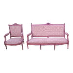 Banquette et fauteuil style louis xvi