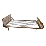 Banquette lit rotin vintage