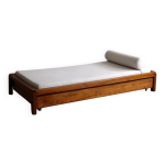 Banquette pierre chapo l03 en orme massif, france, ann�es 1960