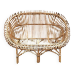 Banquette en rotin, 1960