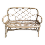 Banquette en rotin et bambou annes 70