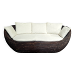 Banquette en rotin marron