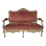 Banquette de style louis xv en htre laqu et dor xx sicle