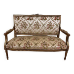 Banquette de style louis xvi en bois doré, milieu du 19e siècle Banquette de style louis xvi en bois doré, milieu du 19e siècle