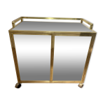 Bar roulant des annes 70 en laiton et et face miroir xx sicle