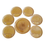 Barbotine, assiettes et plat  asperges sarreguemines
