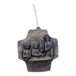 Bas - relief religieux en bronze scne de la cne style mdival