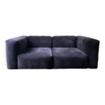 Beau canap hay en velours bleu marine bon tat