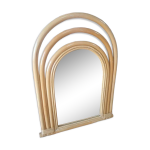 Beau miroir arrondi rotin clair
