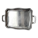 Beau plateau en inox (jean couzon ) moulur avec anses