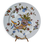 Trs belle ancienne assiette dcor corne d'abondance peint  la main limoges