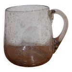 Trs belle chope en verre bull rose biot