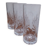 Trs belle srie de 3 verres  eau ou orangeade en cristal taill