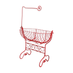 Berceau bb en fer forg rouge