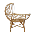 Berceau en rotin vintage 1950