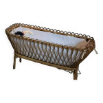 Berceau rotin vintage