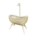 Superbe berceau en rotin vintage