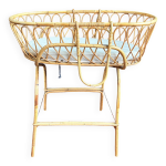 Berceau vintage en rotin ann�es 60 / 70