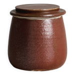 Beurrier ancien en gr�s verniss� bordeaux